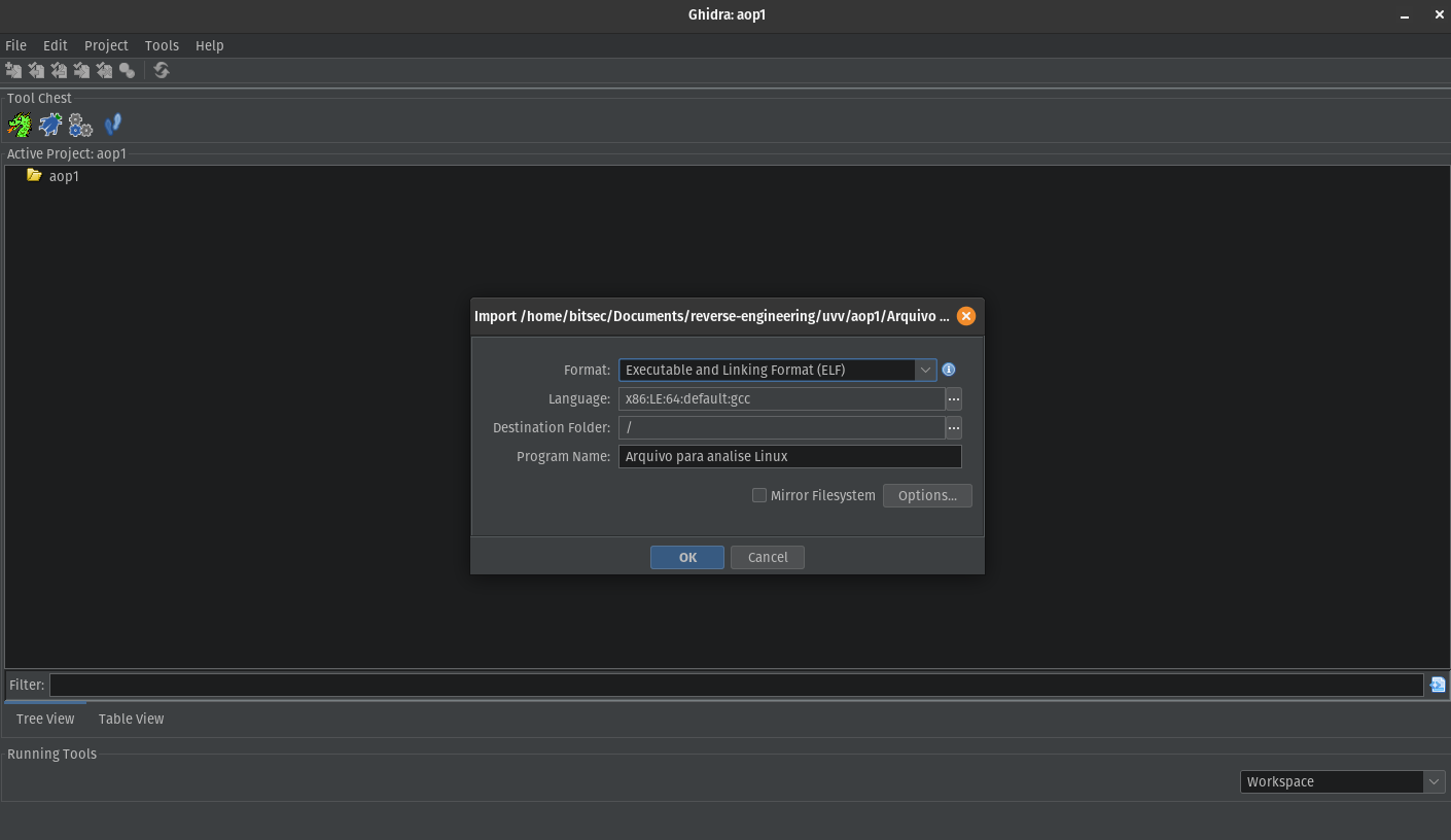Format and architecture initial configuration.